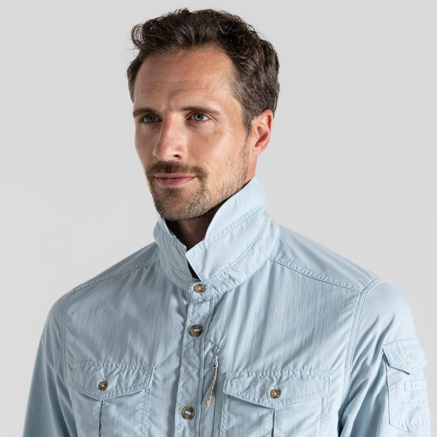 Craghoppers Mens Insect Shield Adventure Long Sleeve Shirt III for Travel, Hiking and Outdoors