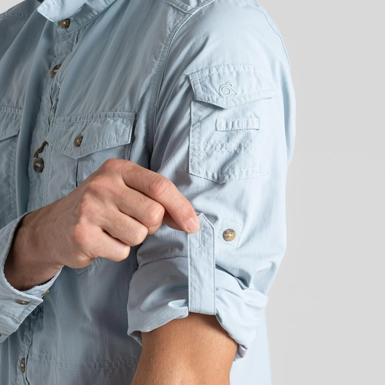 Craghoppers Mens Insect Shield Adventure Long Sleeve Shirt III for Travel, Hiking and Outdoors