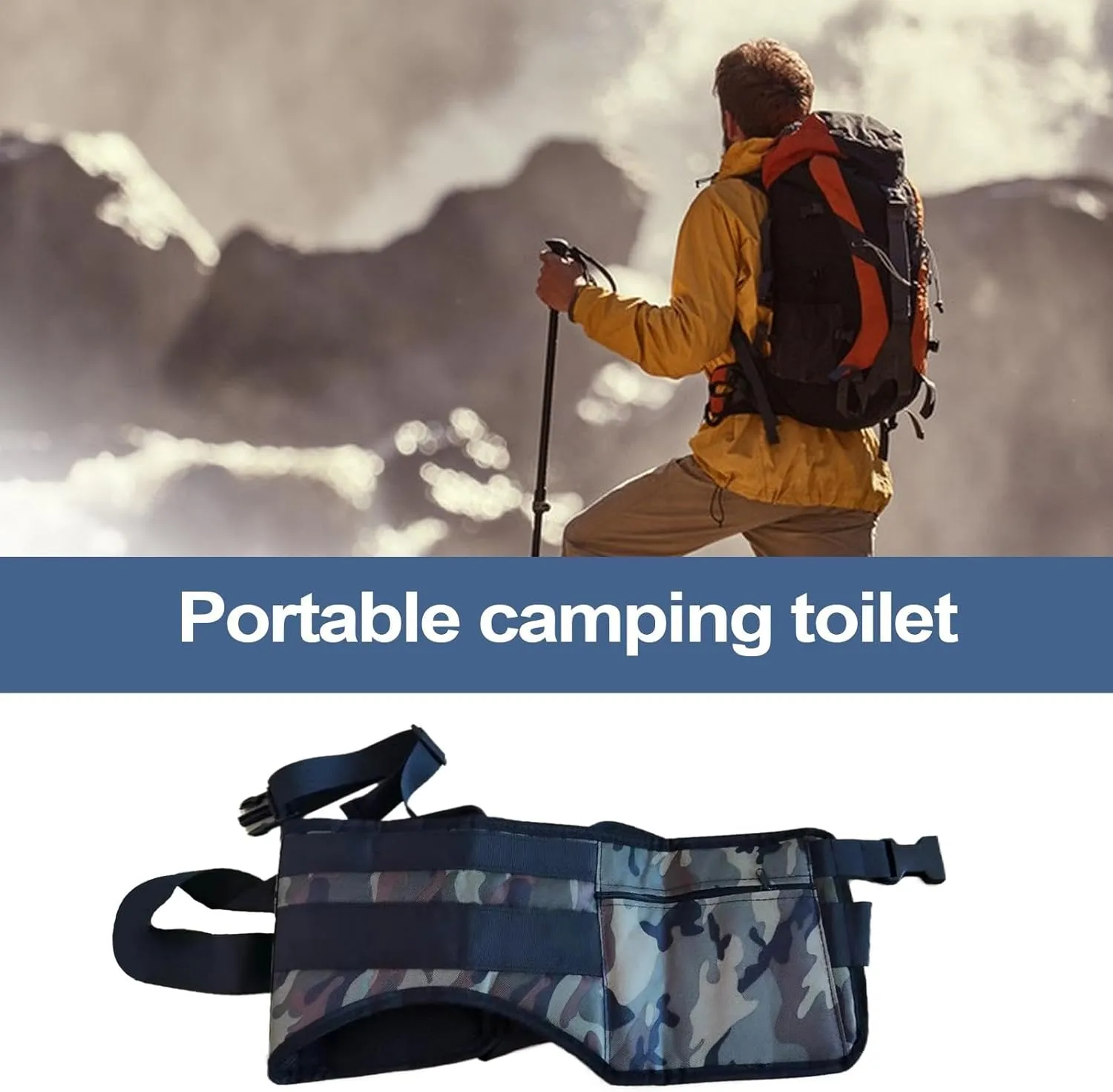 Crap Strap Pooping in The Woods - Hiking bathroom accessory, Outdoor squatting strap | Camping toilet support, Hiking Crap Strap, Strap for Pooping in The Woods Outdoor Toilet Solution for Hunting Hik