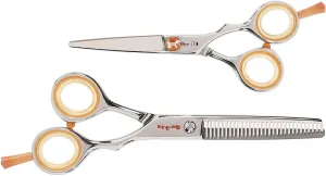 Cricket Centrix Roc-It Dog Professional Stylist 5” Hair Cutting Shears and 30T Thinning Hair Cutting Scissors Duo Set, Salon Barber Supplies for Women and Men Haircut