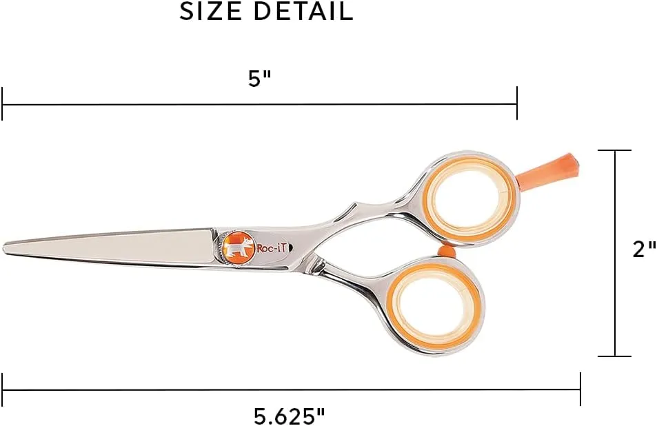 Cricket Centrix Roc-It Dog Professional Stylist 5” Hair Cutting Shears and 30T Thinning Hair Cutting Scissors Duo Set, Salon Barber Supplies for Women and Men Haircut