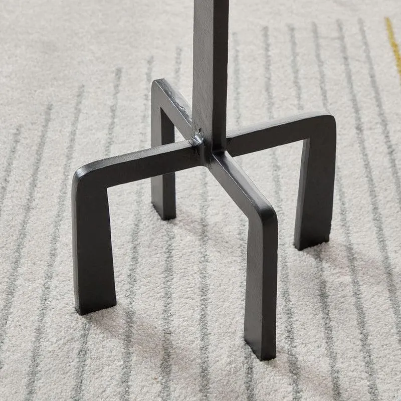 Crisp Black Aluminum Accent End Table | Sofa Side Table for Living Room | Corner Table