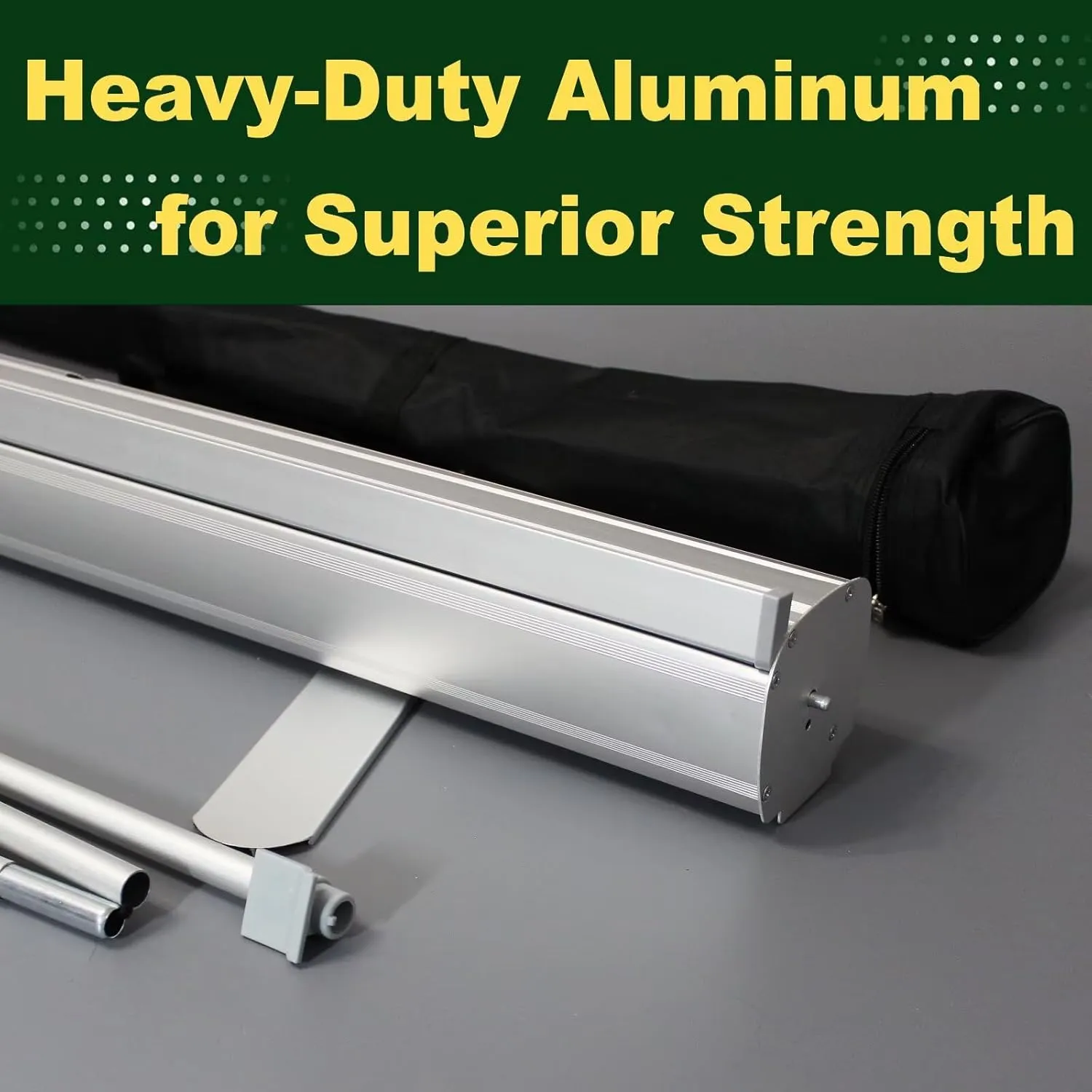 Custom Aluminum Retractable Banner (33" × 81"), Roll up Banners Personalized Pop up Banners Full Color Custom Signs with Stand and Portable Travel Case for Events, Trade Shows, Photo