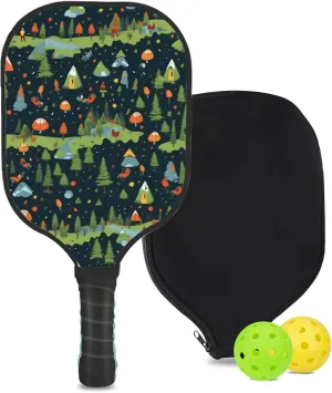 Custom Pickleball Paddle with 1 DIY Pickleball Racket, 2 Pickle Balls, 1 Paddle Cover, Hiking-BJ308 Pattern OR Your Own Design,Carbon Fiber,Honeycomb Polymer Core & Comfort Grip