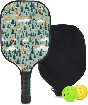 Custom Pickleball Paddle with 1 DIY Pickleball Racket, 2 Pickle Balls, 1 Paddle Cover, Hiking-BJ412 Pattern OR Your Own Design,Carbon Fiber,Honeycomb Polymer Core & Comfort Grip