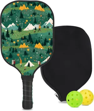 Custom Pickleball Paddle with 1 DIY Pickleball Racket, 2 Pickle Balls, 1 Paddle Cover, Hiking-BJ420 Pattern OR Your Own Design,Carbon Fiber,Honeycomb Polymer Core & Comfort Grip