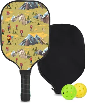 Custom Pickleball Paddle with 1 DIY Pickleball Racket, 2 Pickle Balls, 1 Paddle Cover, Hiking-BJ467 Pattern OR Your Own Design,Carbon Fiber,Honeycomb Polymer Core & Comfort Grip