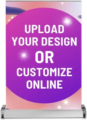 Custom Table Top Retractable Banner Display, 11.5" x 17.5", Custom Mini Roll-up Banner, Single or Double Sided, Pre-Assembled Stands, Full Color Printing, Table Sign
