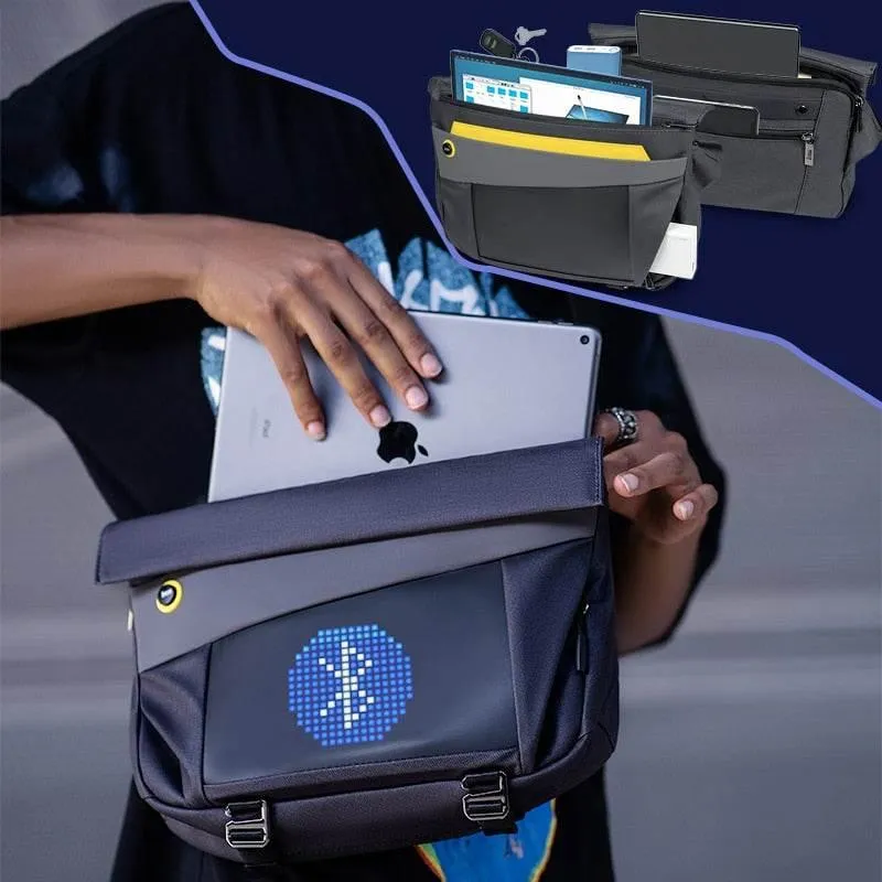 Custom Waterproof Messenger Bag - Pixel Art Design Bag