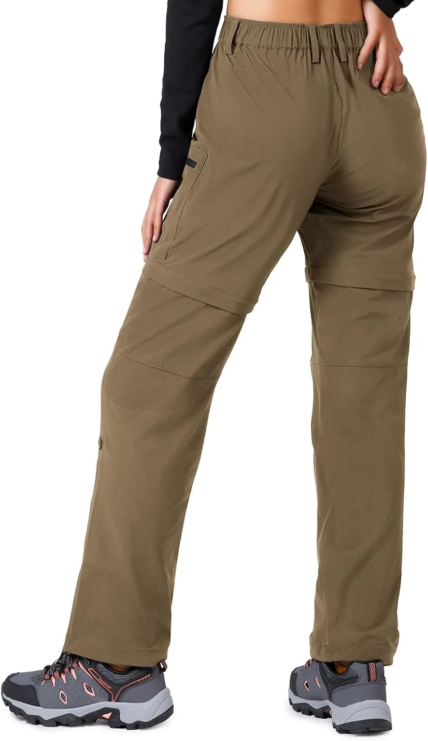 Cycorld Women's-Hiking-Pants-Convertible Quick-Dry-Stretch-Lightweight Zip-Off Outdoor Pants with 5 Deep Pockets