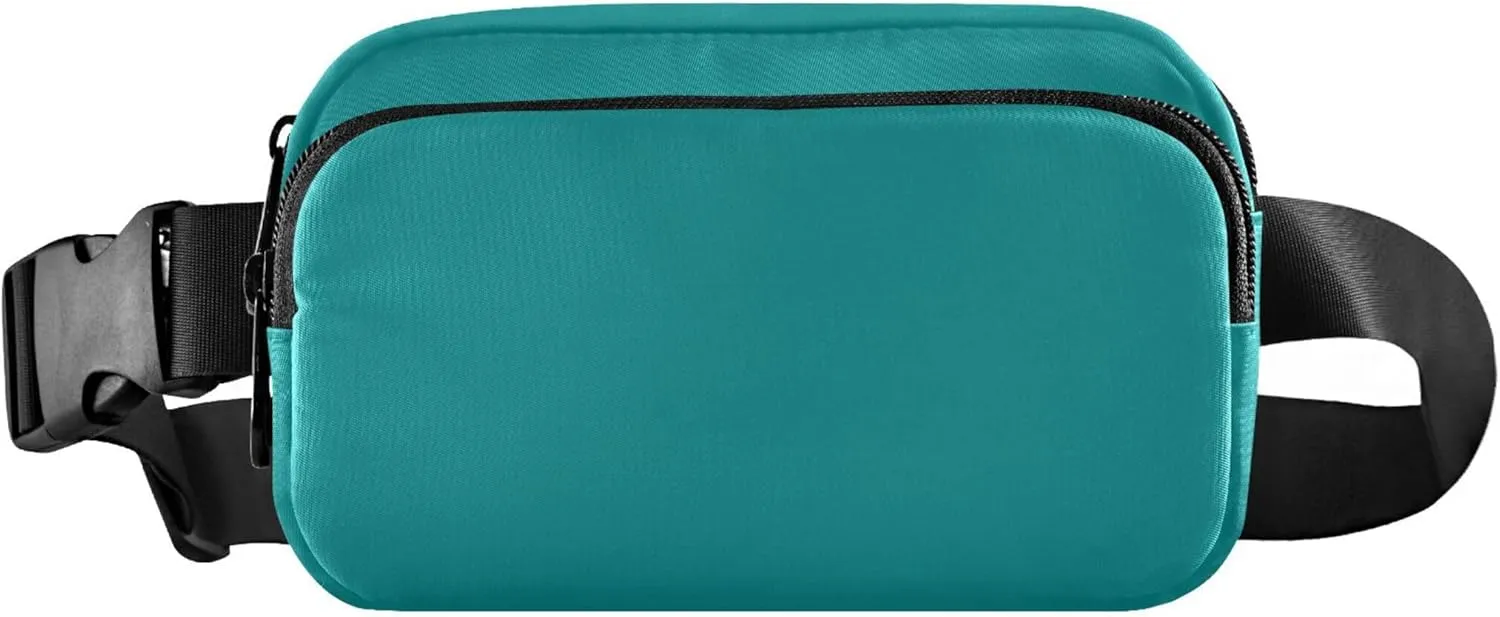 Dark Cyan Fanny Belt Bag Waist Packs Crossbody Bags Bum Bag for Running Hiking Travel Workout Adjustable Strap for Women Men