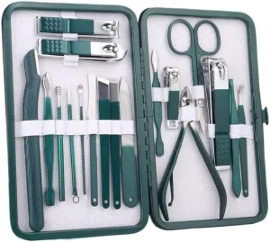 Dark Green Nail Clipper Set 7-Piece Nail Clipper Eyebrow Trimming