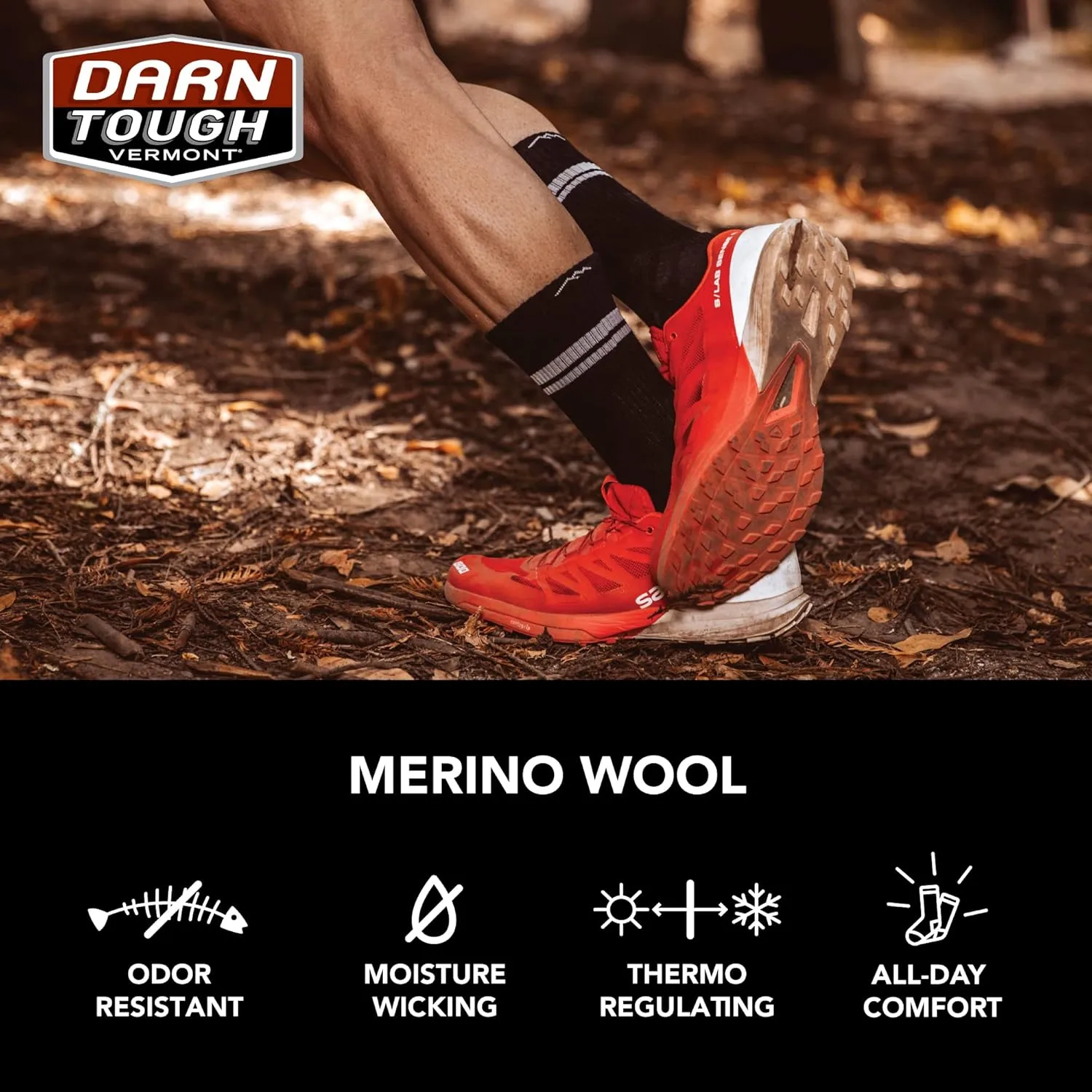 Darn Tough Men's Quarter Lightweight Running Sock (Style 1715) -
