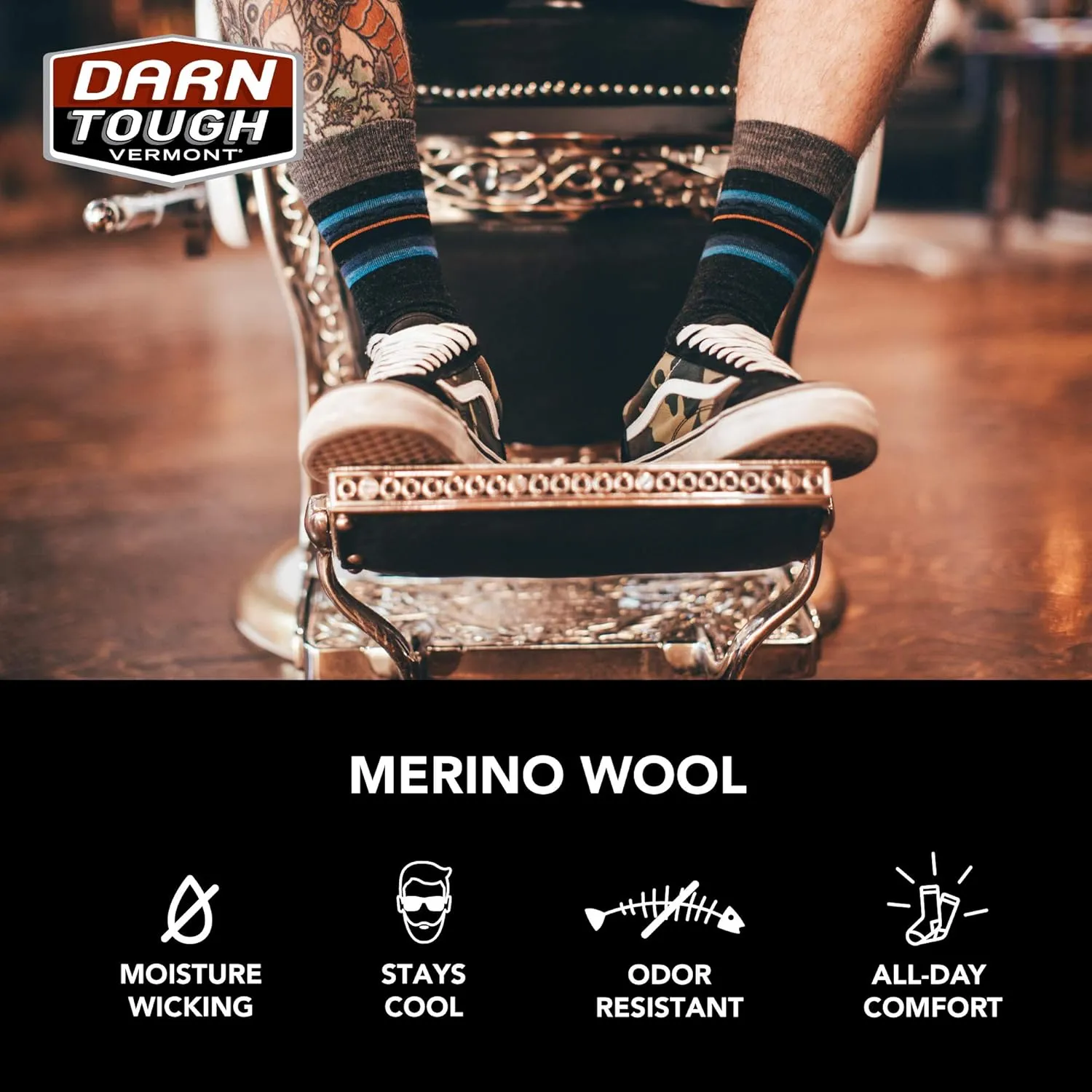 Darn Tough Men's Solid Crew Lightweight Sock (Style 6032) -