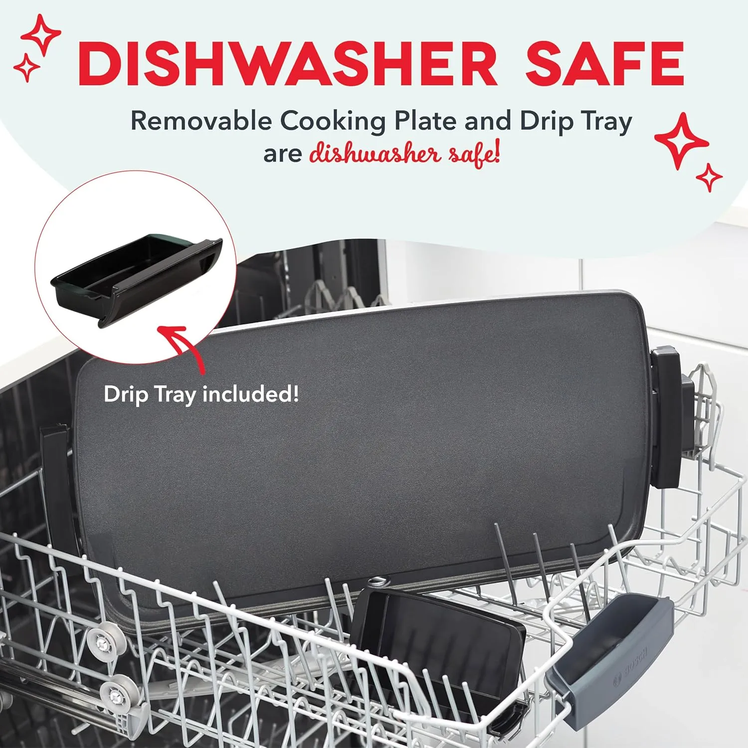 DASH Deluxe Everyday Electric Griddle with Dishwasher Safe Removable Nonstick Cooking Plate for Pancakes, Burgers, Eggs and more, Includes Drip Tray   Recipe Book, 20” x 10.5”, 1500-Watt - Black