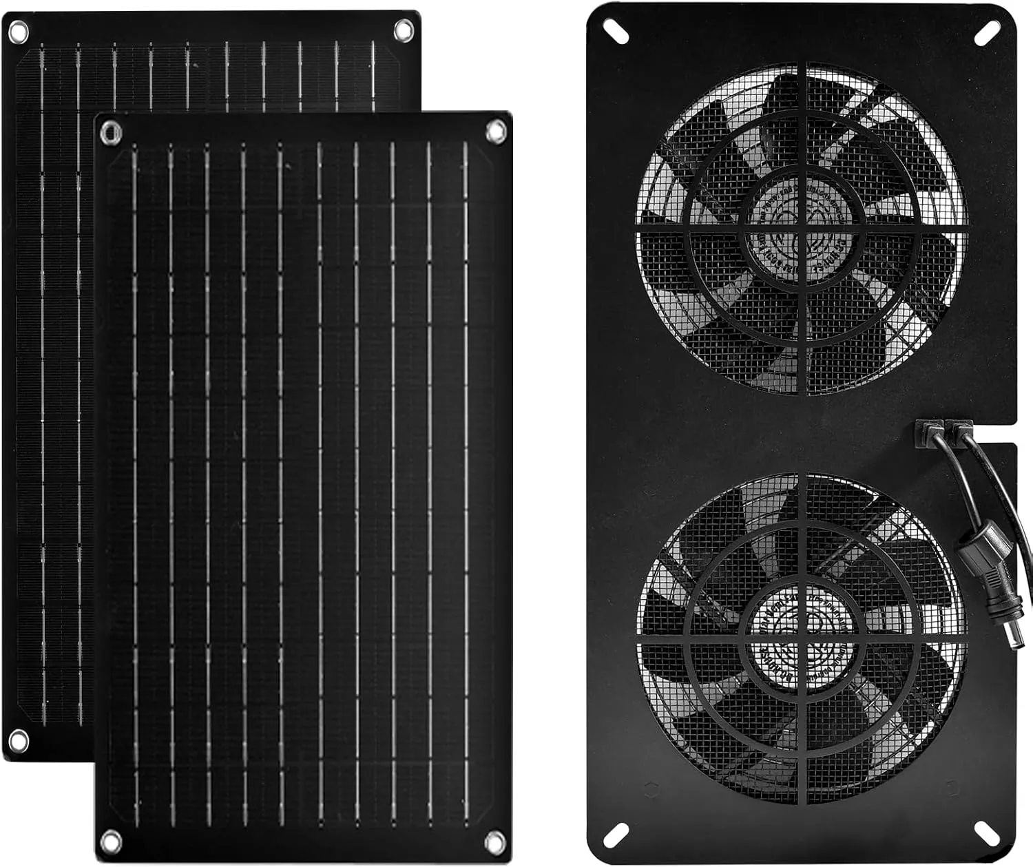 DC HOUSE 20W Solar Powered Exhaust Fan for Chicken Coops Greenhouses Sheds Pet Houses and Windows Waterproof and Easy Plug and Play Installation