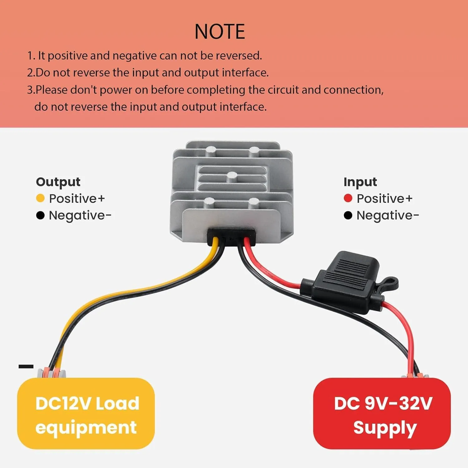 DC/DC 9-32V to 12V Buck Converter, 12V/24V to 60W Step Down Voltage Regulator 12V5A Output - Waterproof Power Module for RV Solar Systems, Marine Electronics, Off-Road Light Bars