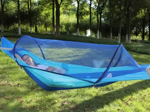 Dependable Camping for Blue Priority shipping Sky Up Person 1 Pop Bed With Hammock Mosquito Outdoor 2 Net or