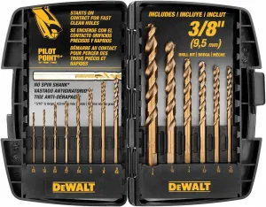 DEWALT DW1263 14-Piece Cobalt Alloy Pilot Point Drill Bit Set