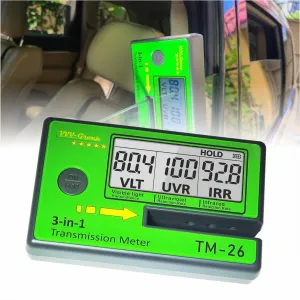 Digital Car Window Tint Meter - Side Window Tint, Sun Control Film, VL/UV/IR Transmittance Detection, Tester Meter Gauge (with PU Case)