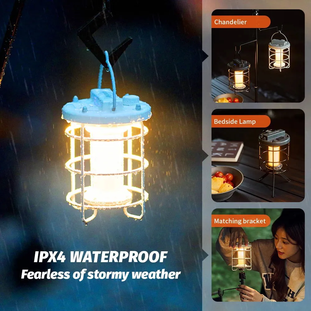 Dimmable Waterproof Camping Lamp with Built-In Power Bank