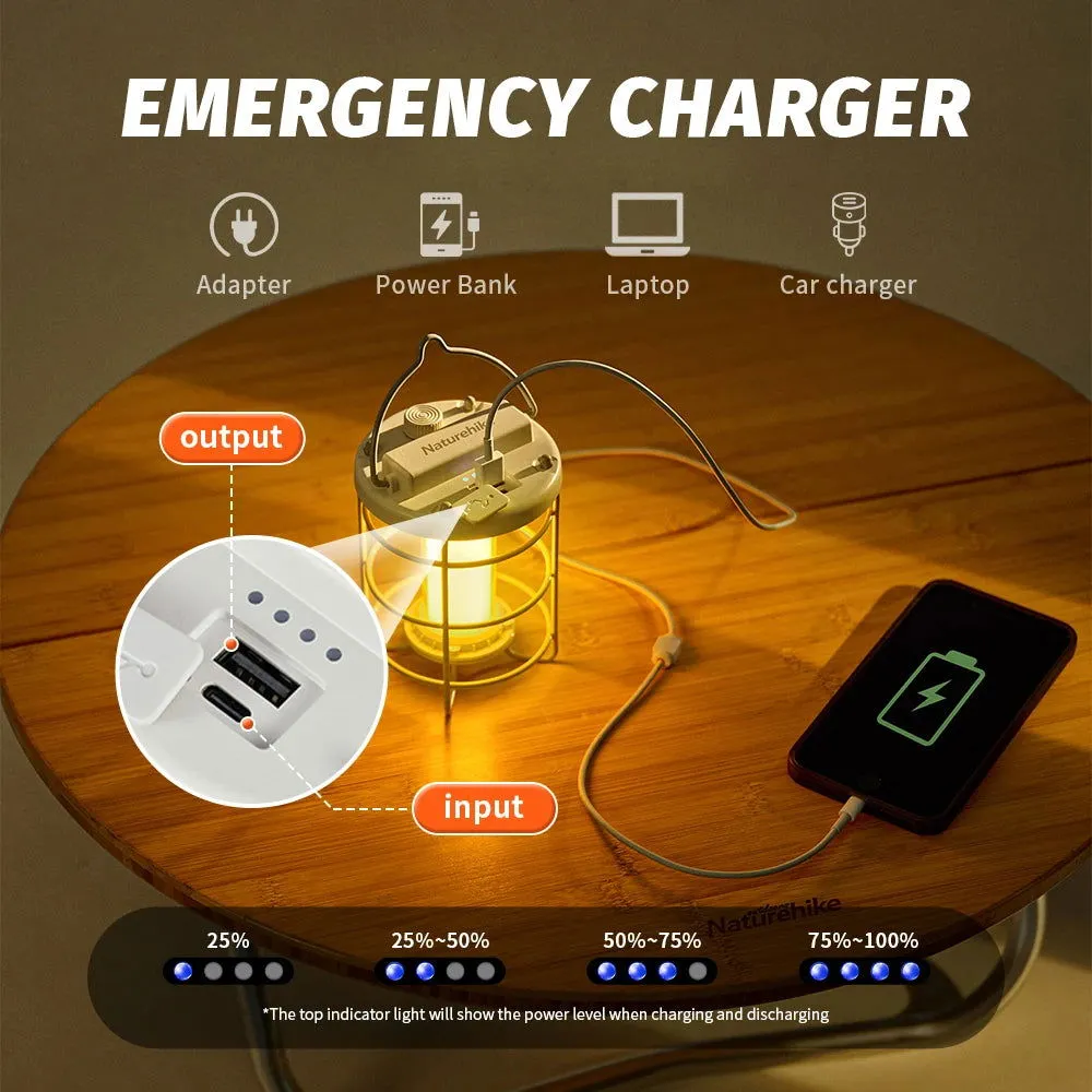 Dimmable Waterproof Camping Lamp with Built-In Power Bank