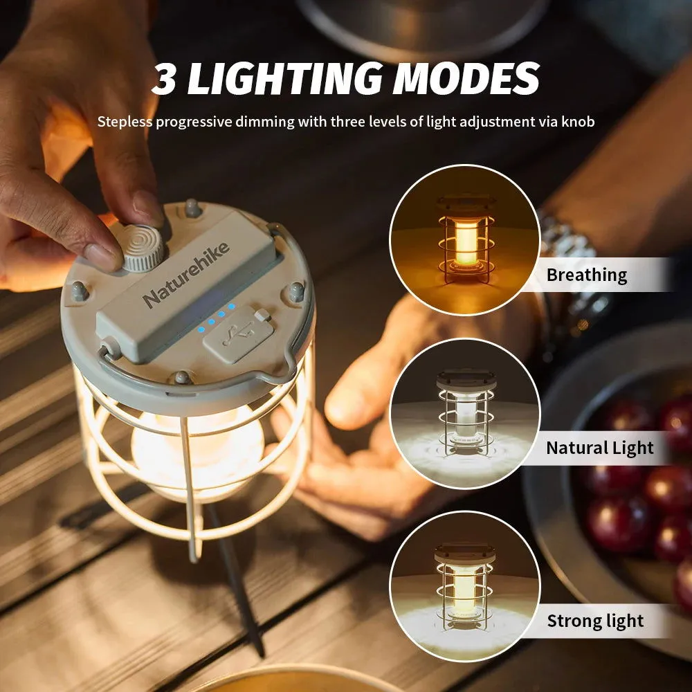 Dimmable Waterproof Camping Lamp with Built-In Power Bank