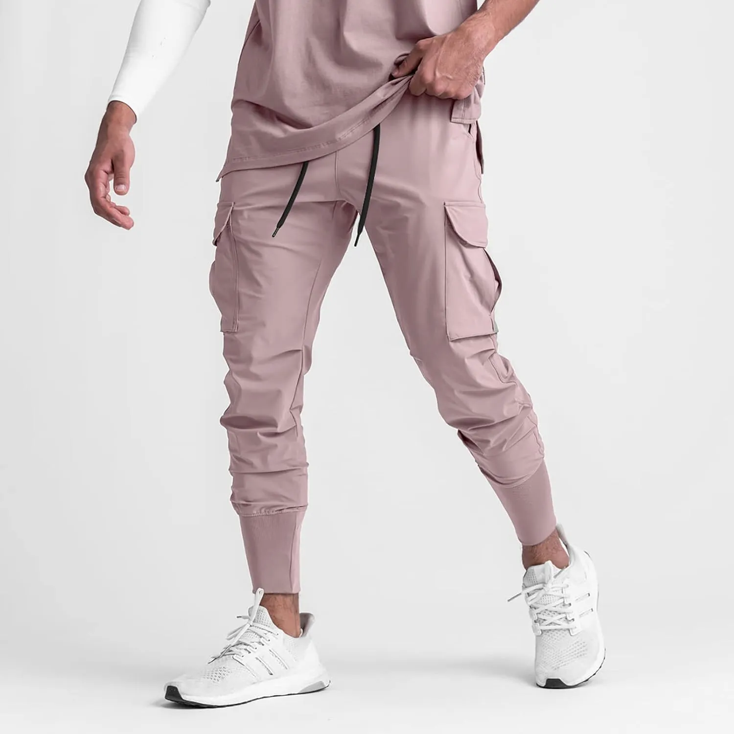 DIOTSR Mens Lightweight Joggers Pants, Cargo Athletic Sweatpants for Men, Slim Workout Pants with Pockets