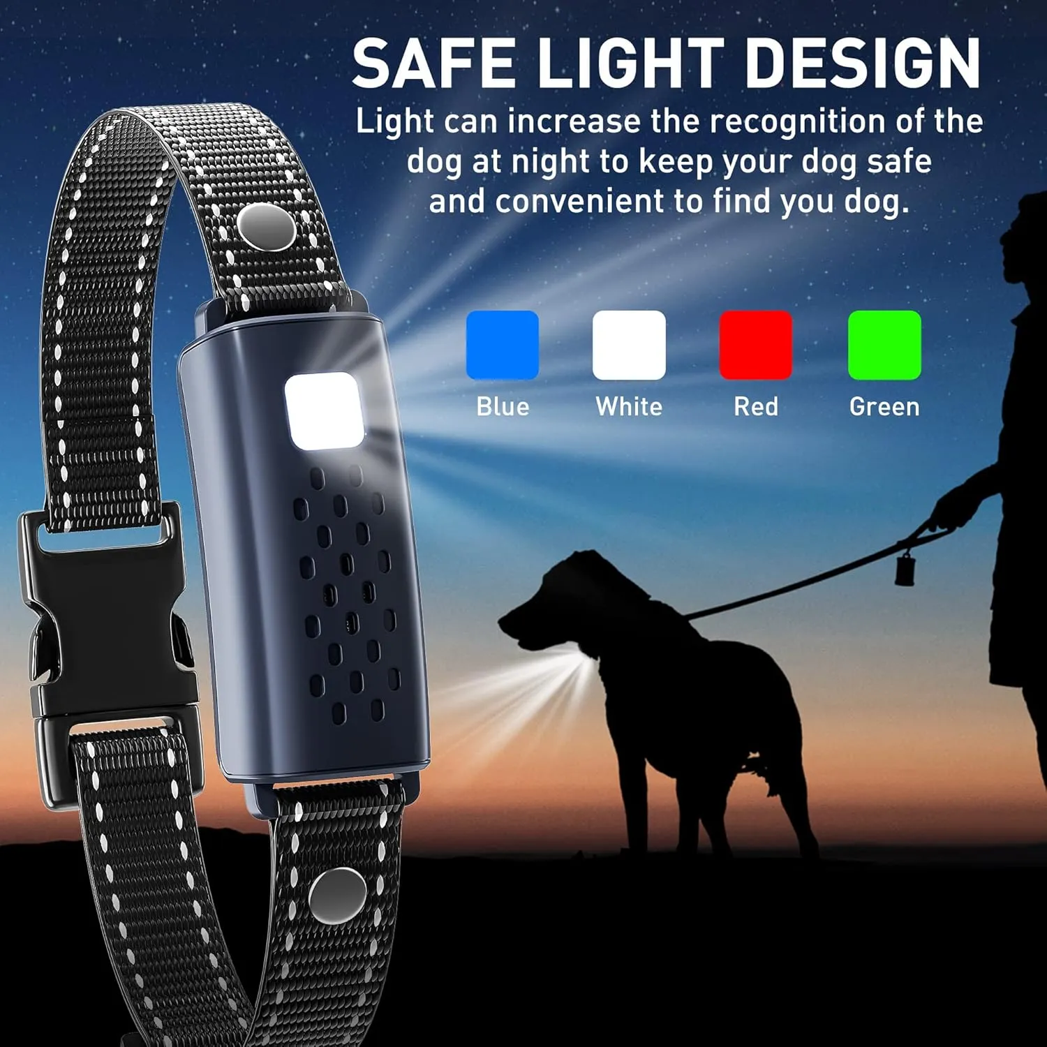 Dog Shock Collar - 4000FT Dog Training Collar with Remote Waterproof e Collar with Flashing Light, Adjustable Pitch Beep(1-8), Vibration(1-16), Safe Shock(1-99), and Keypad Lock