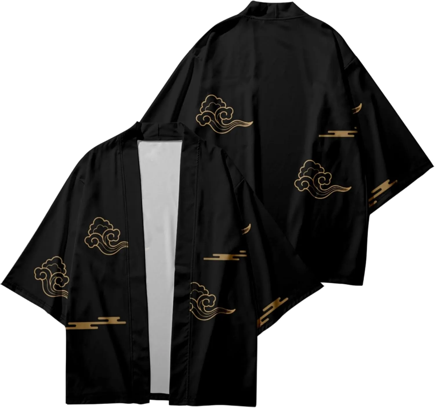 DOSLAVIDA Men's Japanese Style Kimono Set Lightweight Open Front Cardigan Suits Stylish Two Piece Summer Beach Outfits