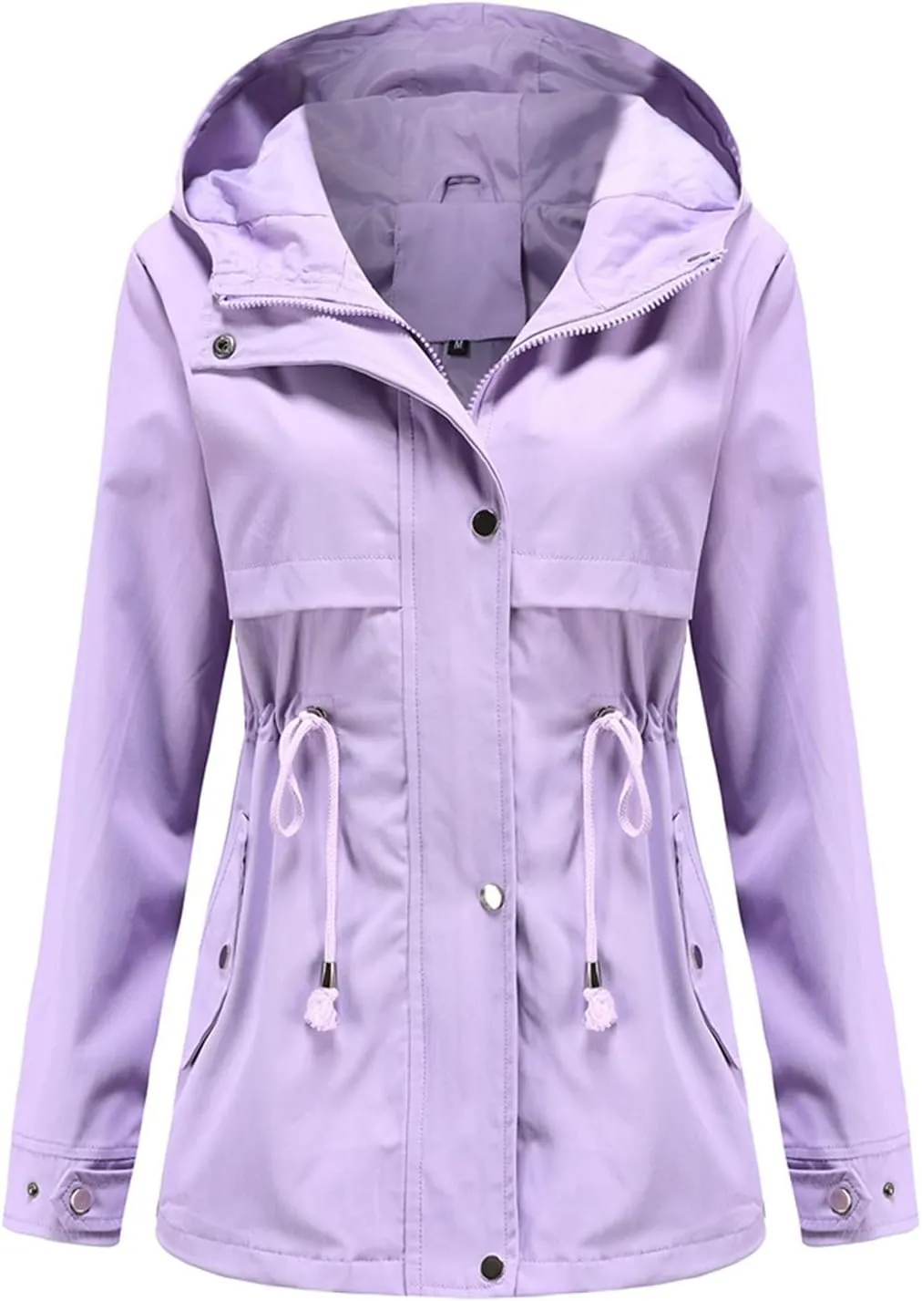 DOSLAVIDA Women's Rain Jacket Waterproof Hooded Windbreaker Lightweight Trench Coat Active Outdoor Raincoat With Hood