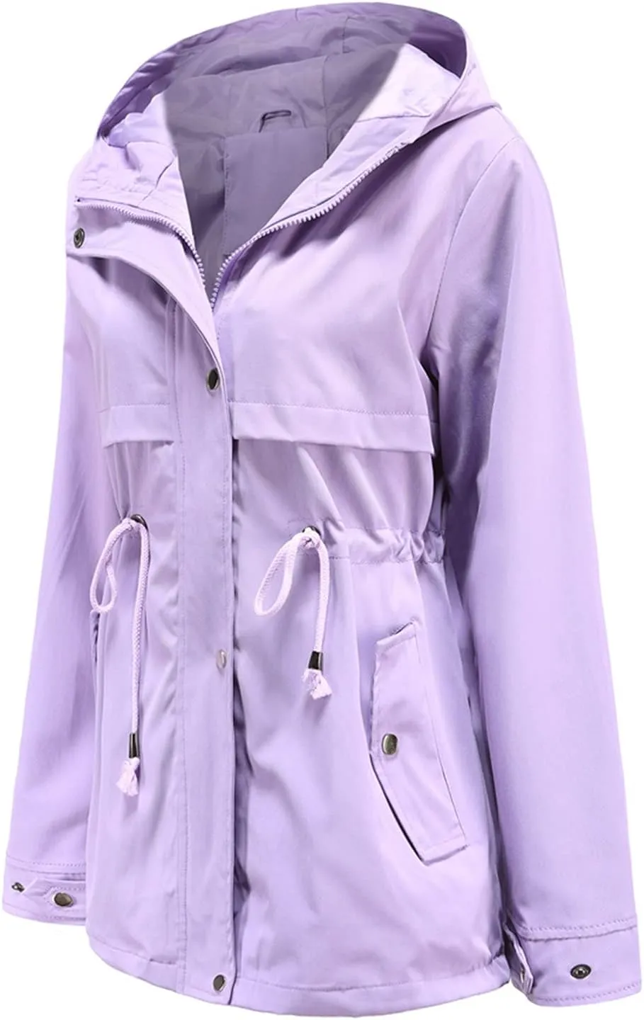 DOSLAVIDA Women's Rain Jacket Waterproof Hooded Windbreaker Lightweight Trench Coat Active Outdoor Raincoat With Hood