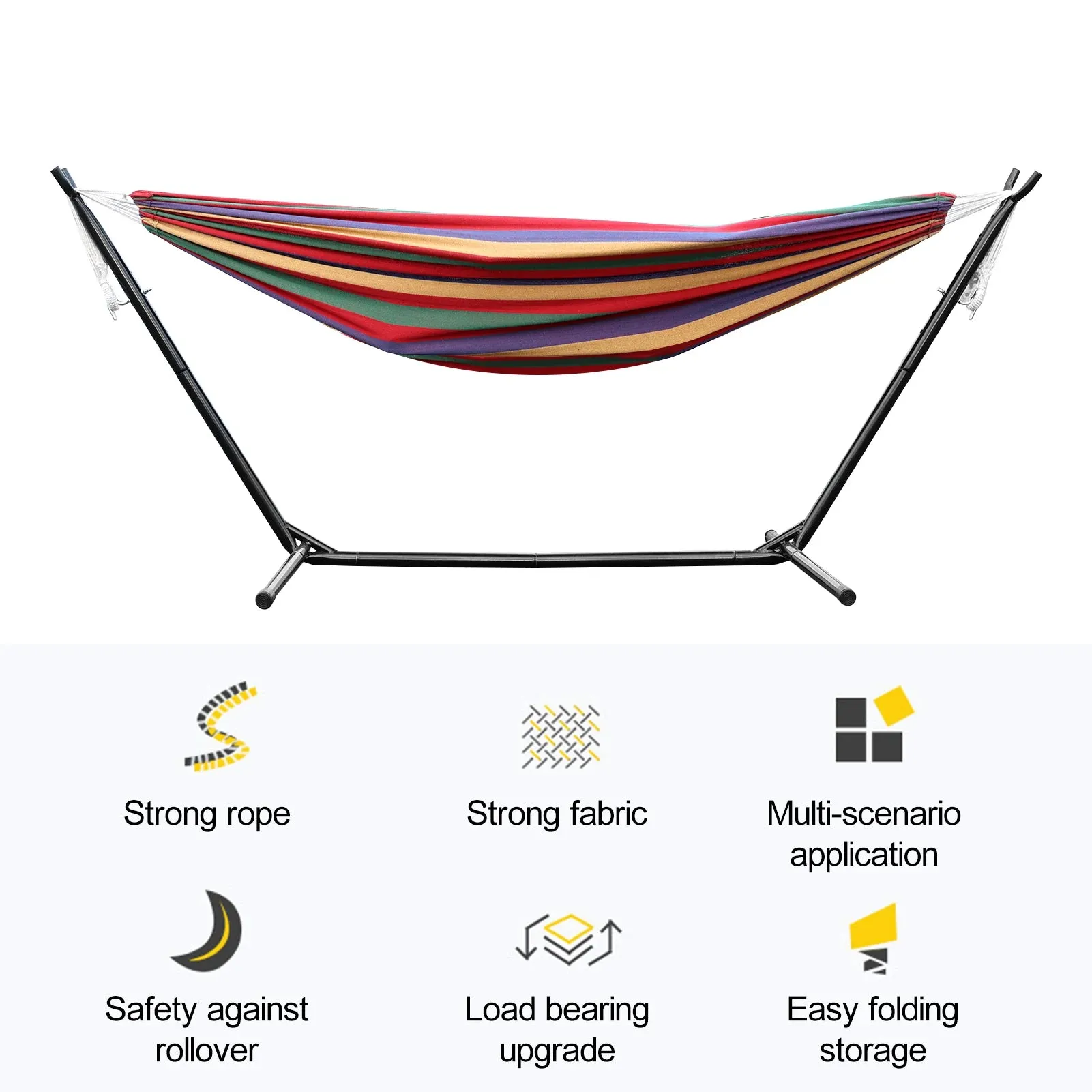 Double Hammock Stand for 2-Person – Heavy-Duty Steel Frame with Carry Bag, Indoor/Outdoor Use