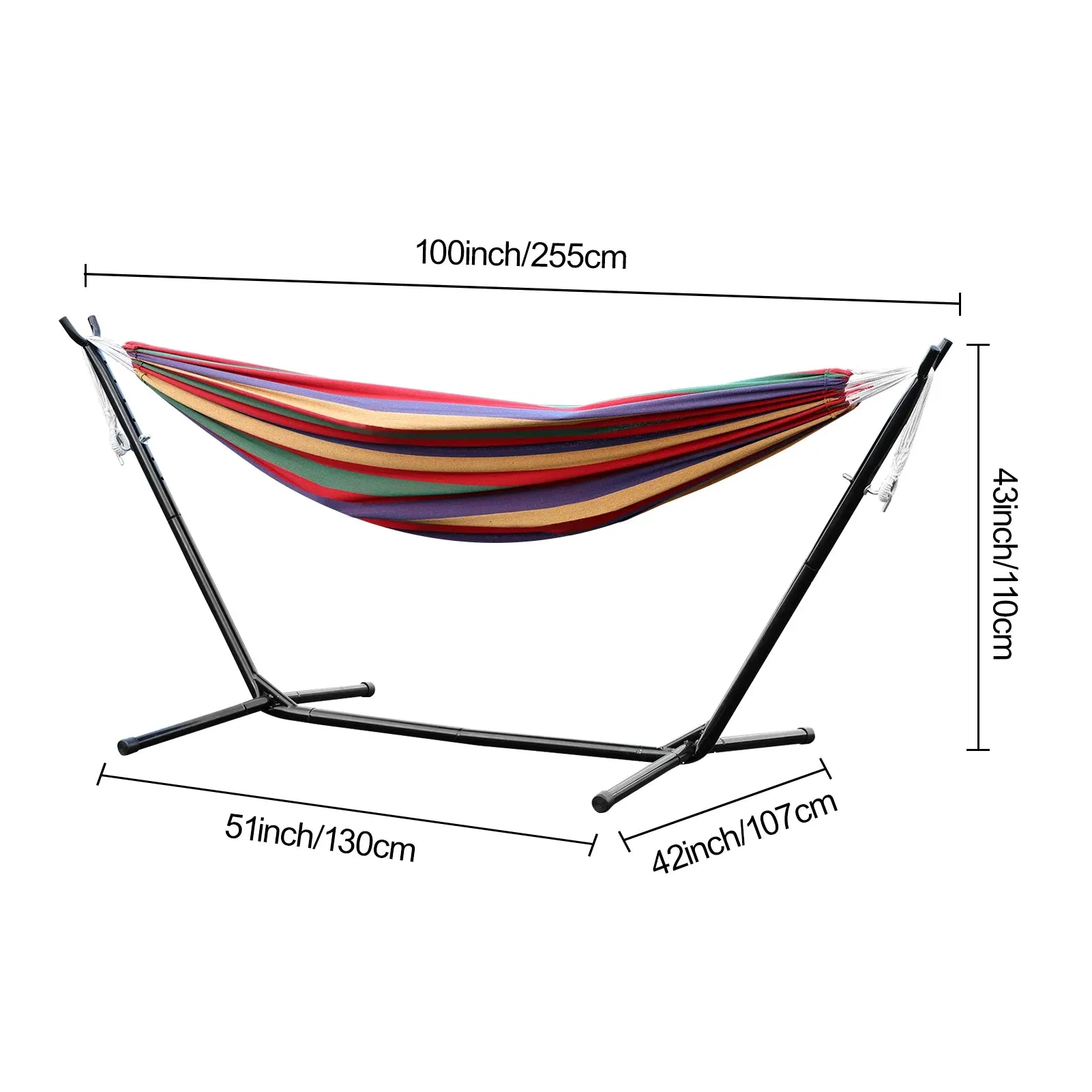 Double Hammock Stand for 2-Person – Heavy-Duty Steel Frame with Carry Bag, Indoor/Outdoor Use