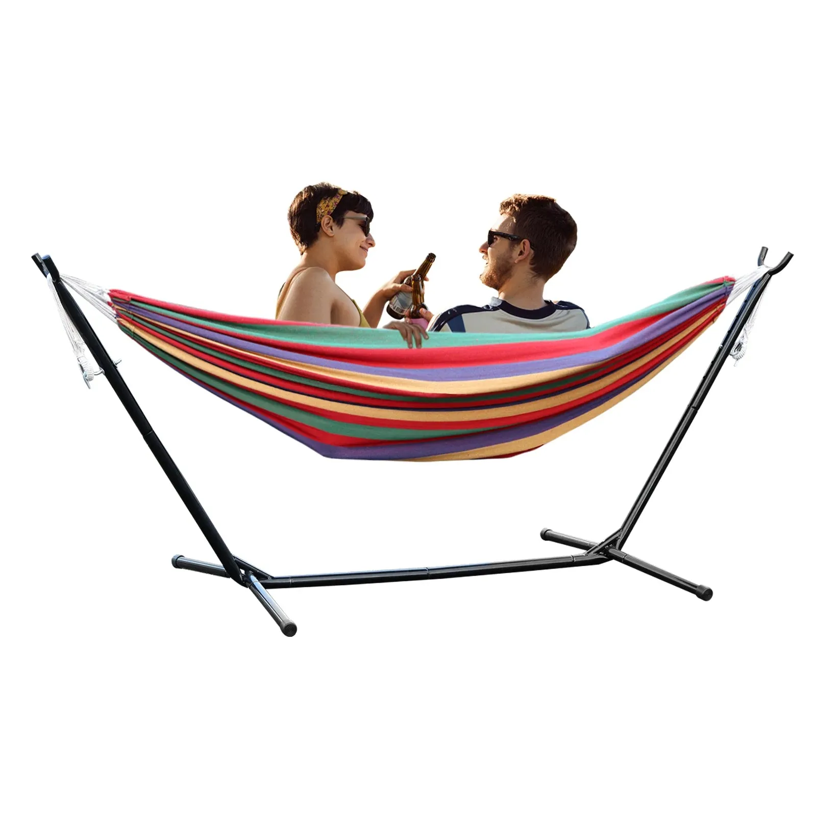 Double Hammock Stand for 2-Person – Heavy-Duty Steel Frame with Carry Bag, Indoor/Outdoor Use
