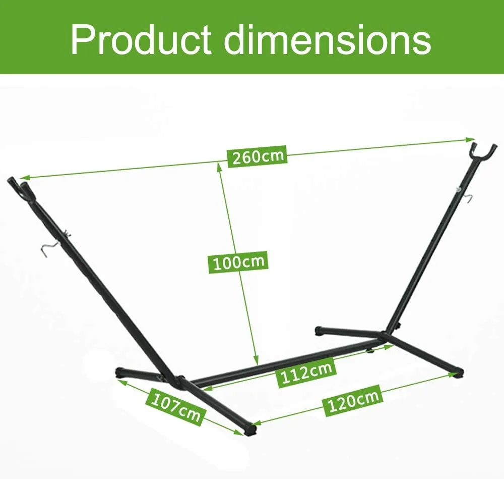 Double Hammock with Detachable Stand Includes Portable Carrying Bag 450 lb Capacity