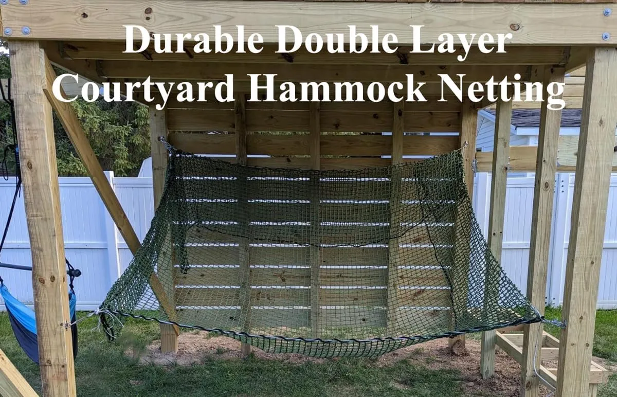 Double Layer Safety Netting, Kids Climbing Game Protection Net for Backyard Playground, Suspension Bridge Fence Net, Children's Bedroom Patio Hammock Net(Size:9.8x9.8FT(3x3M),Color:Black)