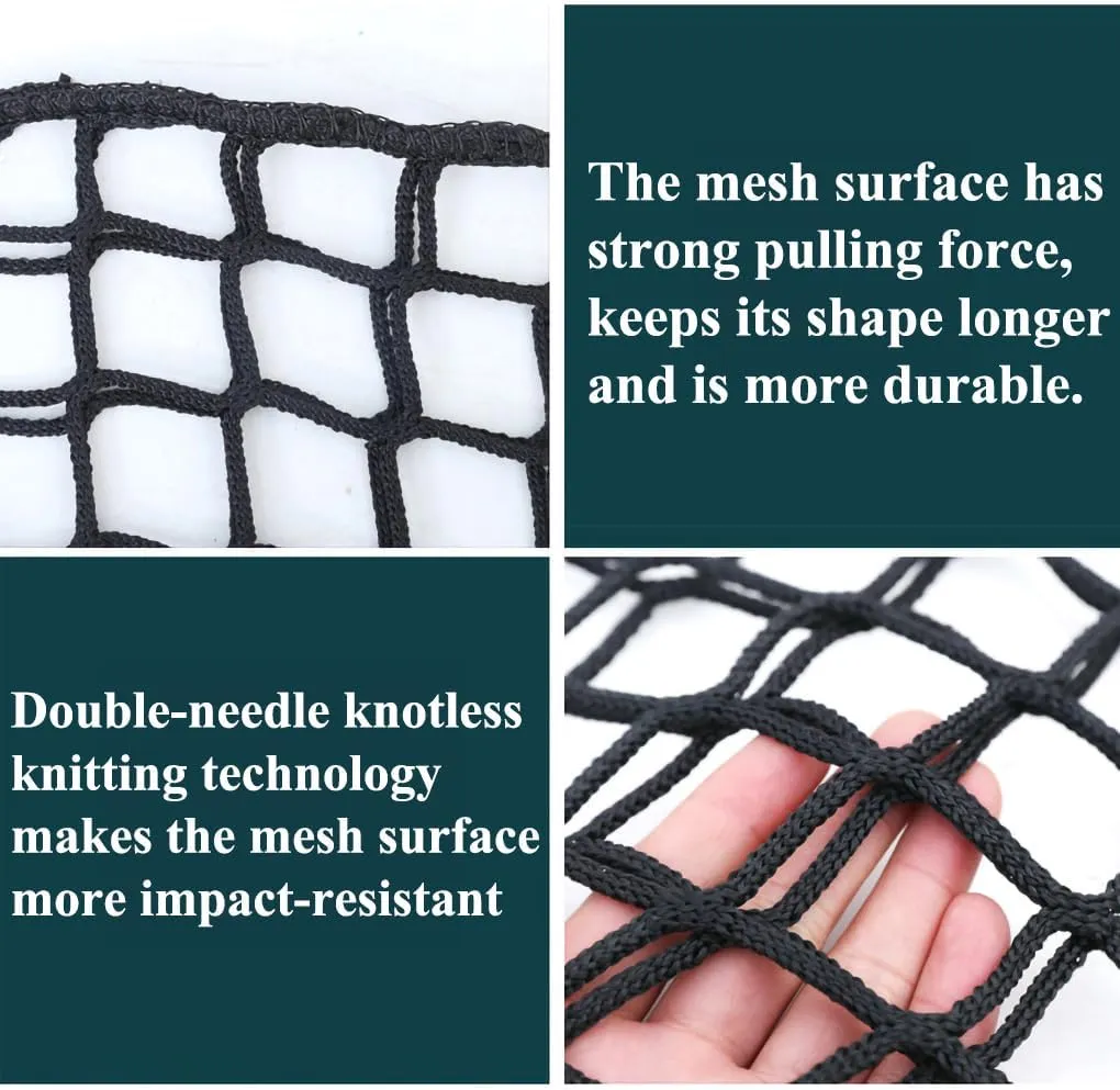 Double Layer Safety Netting, Kids Climbing Game Protection Net for Backyard Playground, Suspension Bridge Fence Net, Children's Bedroom Patio Hammock Net(Size:9.8x9.8FT(3x3M),Color:Black)
