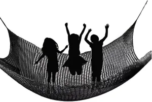 Double Layer Safety Netting, Kids Climbing Game Protection Net for Backyard Playground, Suspension Bridge Fence Net, Children's Bedroom Patio Hammock Net(Size:9.8x9.8FT(3x3M),Color:Black)
