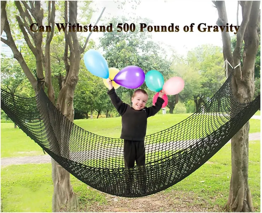 Double Layer Safety Netting, Kids Climbing Game Protection Net for Backyard Playground, Suspension Bridge Fence Net, Children's Bedroom Patio Hammock Net(Size:9.8x9.8FT(3x3M),Color:Black)
