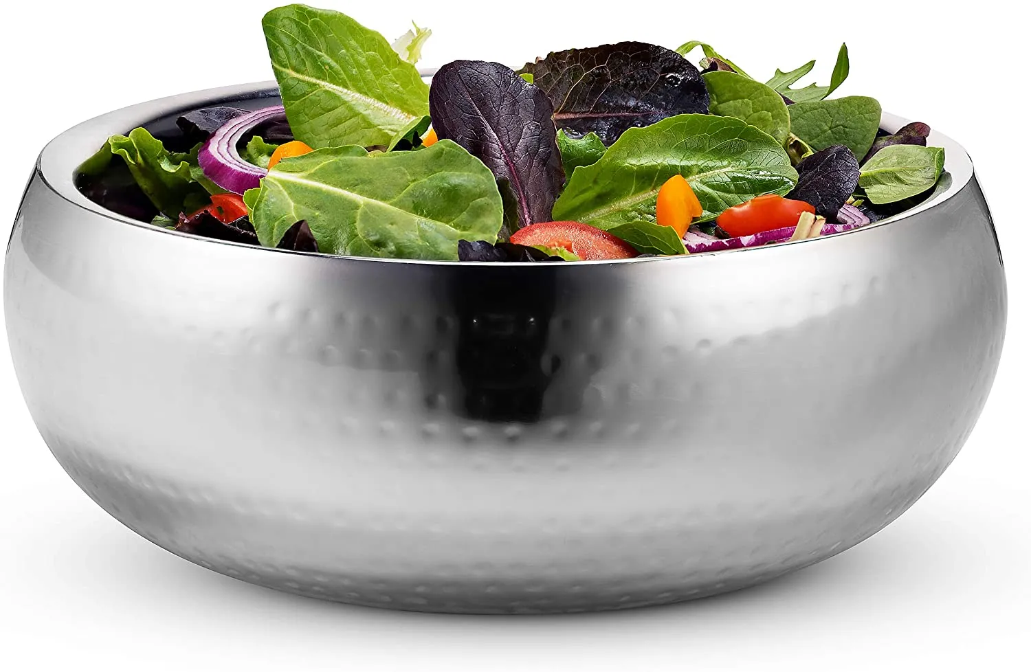 Double Wall Serving Bowl-Hammered Style