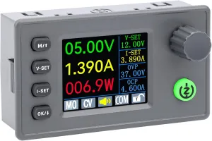 DROK Adjustable Voltage Regulator - Color LCD Display Buck Boost Converter 6-36V to 0.5-36V 4.5A 40W, Silicon Keypads DC to DC Converter Power Supply for RV Solar Panels