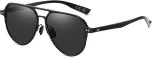 DUCO Aviator Sunglasses for Men Carbon Fiber Frame Polarized UV400 Protection Lens Fishing Driving Golf Sunglasses DC8328