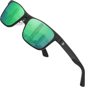DUCO Polarized Sunglasses for Men Lightweight Carbon Fiber UV400 Protection Square Sun Glasses 8207
