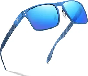 DUCO Sunglasses men Polarized Retro Square Sunglasses for men UV Protection Sports Sun Glasses for Golfing Running 8208