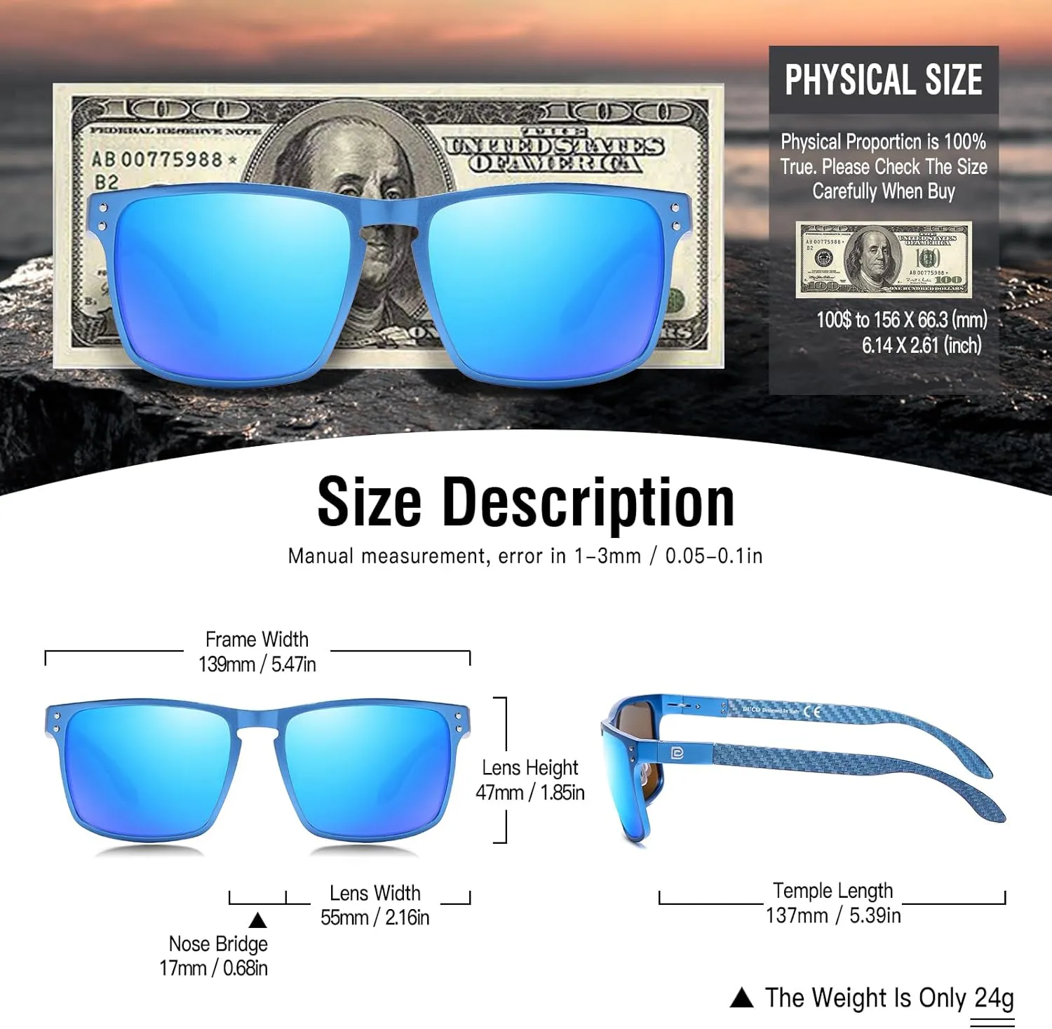 DUCO Sunglasses men Polarized Retro Square Sunglasses for men UV Protection Sports Sun Glasses for Golfing Running 8208