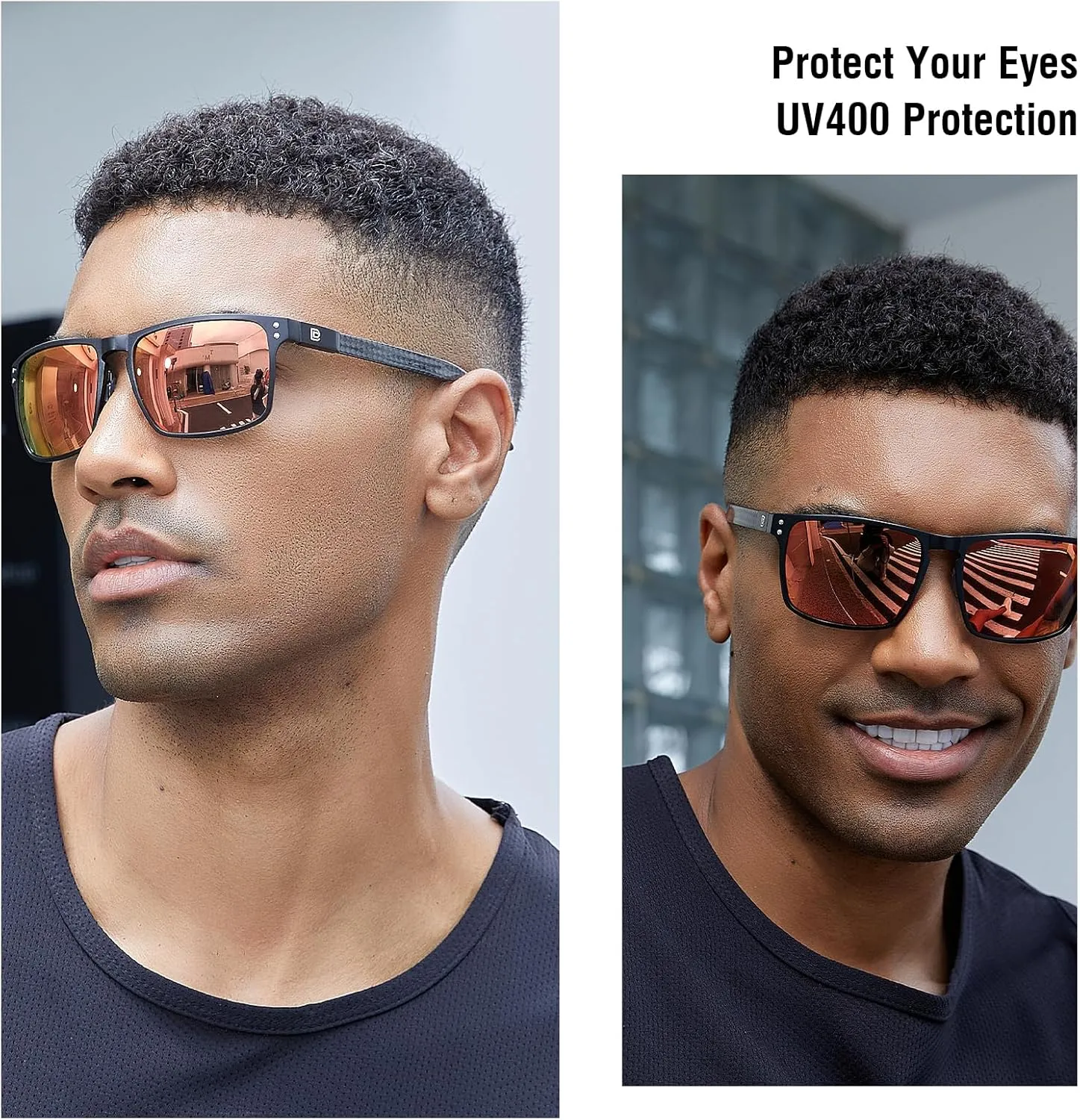 DUCO Sunglasses men Polarized Retro Square Sunglasses for men UV Protection Sports Sun Glasses for Golfing Running 8208