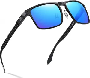 DUCO Sunglasses men Polarized Retro Square Sunglasses for men UV Protection Sports Sun Glasses for Golfing Running 8208
