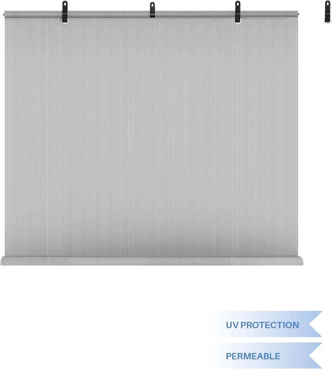 E&K Sunrise 7'W x 6'H Roll Up Outdoor Roller Shade Blind Sun Shade UV Block for Patio, Porch, Backyard, Gazebo, Deck, Pergola (Gray)