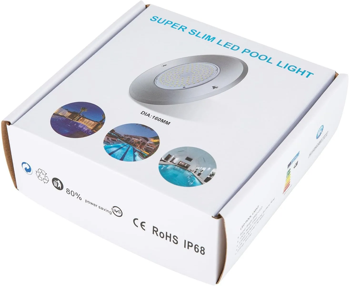 Eapmic 12V 10W Pool Light Underwater Color-Change LED Lights RGB IP68 Without Remote(10W)